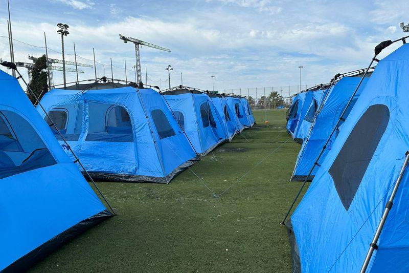 תרגיל הקמת מתחם האוהלים להיערכות לקראת רעידות אדמה