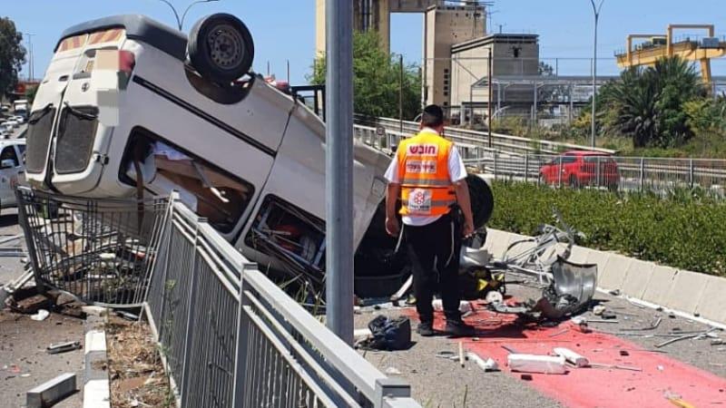 זירת התאונה בצ'ק פוסט | צילום: איחוד הצלה כרמל