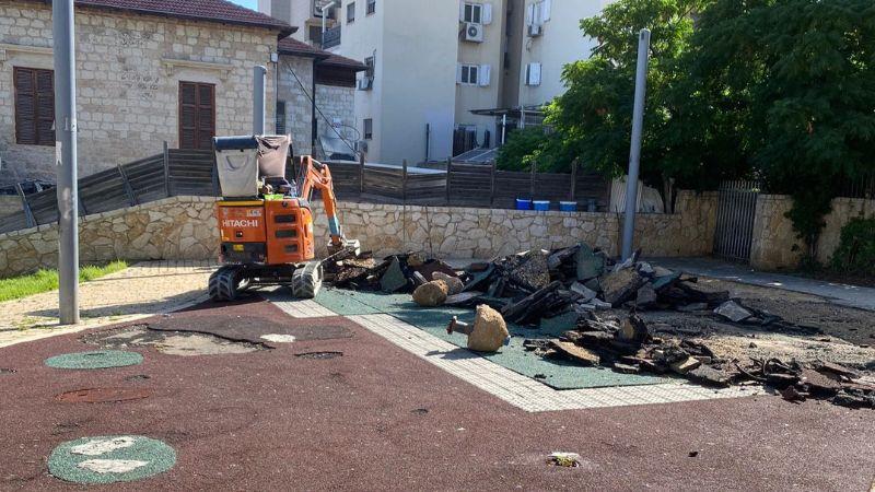 העבודות להקמת מתחם הנינג'ה בוואדי ניסנאס | צילום: אוריאל יונה, דוברות עיריית חיפה