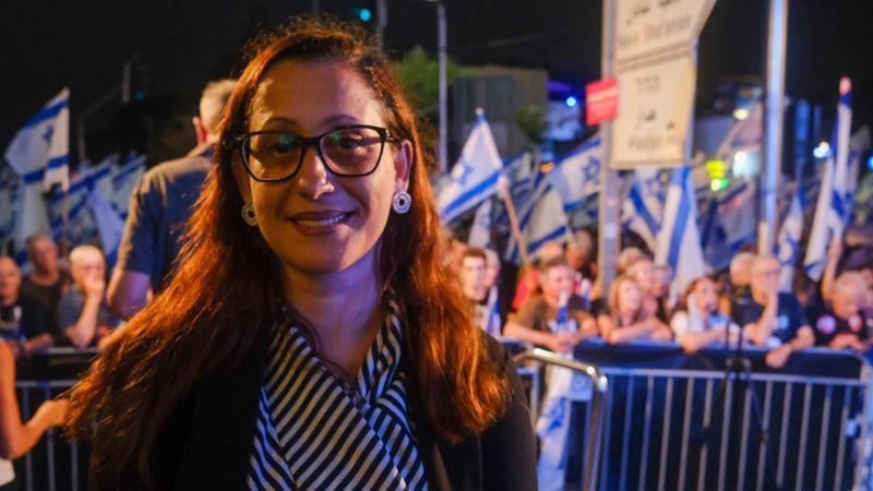סאמיה ערמוש בהפגנה בחיפה | צילום: עומר מוזר