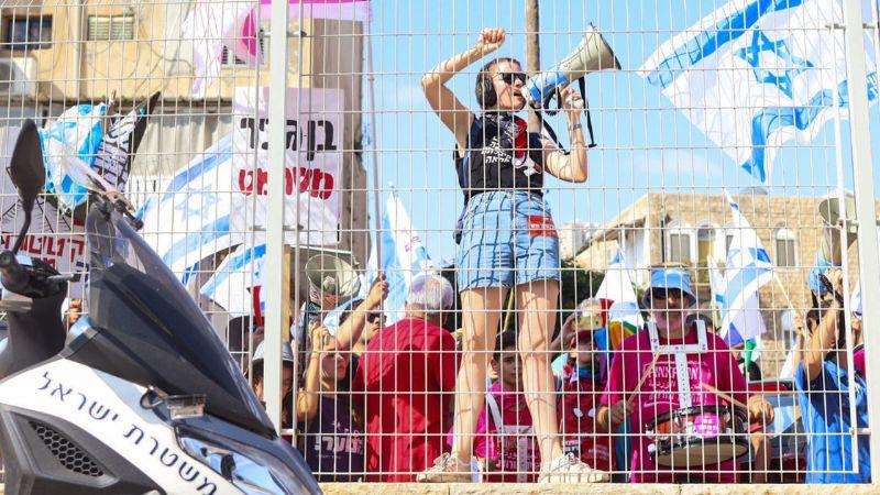 הפגנה בחיפה עקב הגעתו של בן גביר | צילום: עומר מוזר