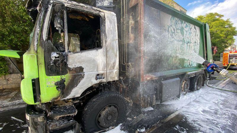 המשאית שעלתה באש | צילום: דוברות כב
