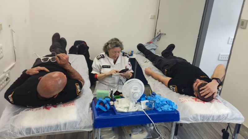 מבצע התרמת הדם בתחנת חיפה | צילום: דוברות המשטרה