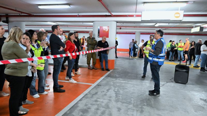 תרגיל לקליטת תושבים במחסות המוניים | צילום: ראובן כהן, דוברות עיריית חיפה