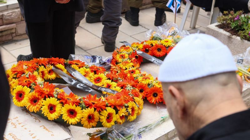 טקס יום הזיכרון בבית הלמין הצבאי בעוספיה | צילום: עומר מוזרר