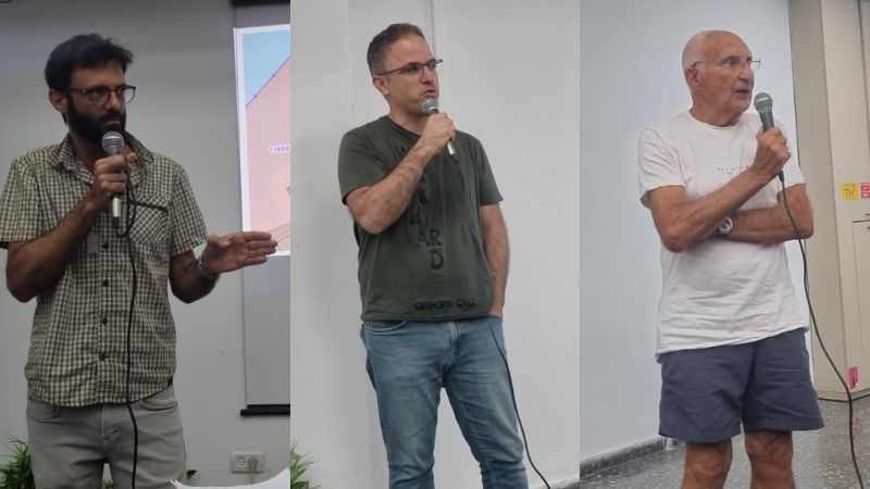 תושבי בת גלים: חיים רז, בועז גור, ניר ברק | צילום: רדיו חיפה