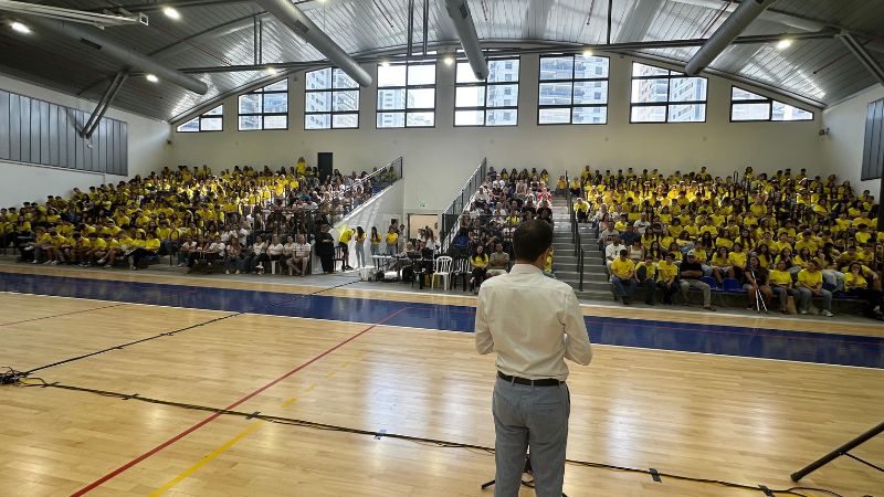 ציקי אבישר פותח את שנת הלימודים בחט"ב יונתן נתניהו, קרית מוצקין | צילום: דוברות עיריית קרית מוצקין