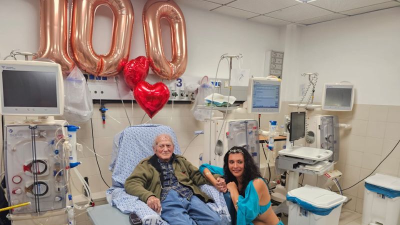 דב אלקנתי עם רקדנית הבטן חופית אלקיים | צילום: דוברות המרכז הרפואי בני ציון