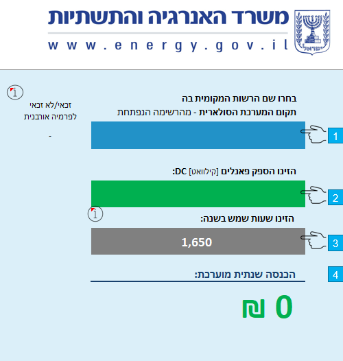 המחשבון לחישוב ההכנסה השנתית המשוערת | צילום מסך
