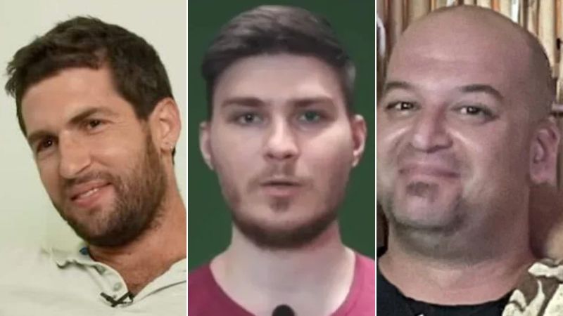 מימין: יאיר הורן, אלכסנדר (סשה) טרופנוב, שגיא דקל חן | צילומים: באדיבות המשפחות