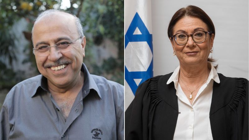 אסתר חיות, רפיק חלבי | צילום: דוברות הרשות השופטת, פרטי