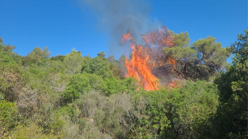 קרית אתא: שבריי יירוט במספר מוקדים בעיר; שריפה מאמל״ח בפארק הכרמל