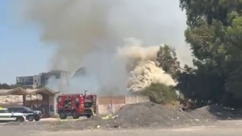 שריפה פרצה ברחוב האצטדיון בקריית חיים, מטוסי כיבוי הוזנקו