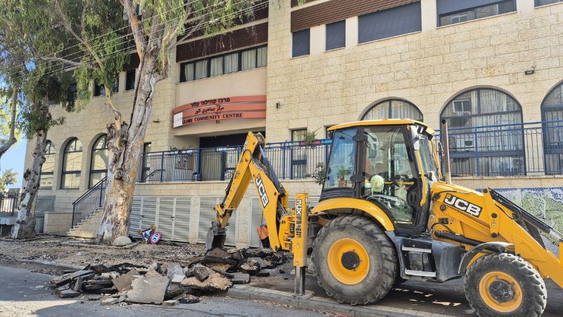 עבודות ברחוב הירדן | צילום: ניר בלזיצקי דוברות עיריית חיפה