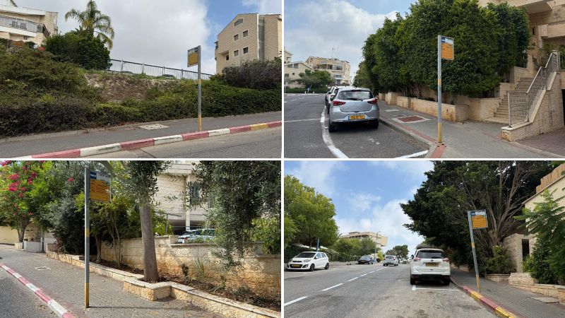 תחנות אוטובוס בשכונת רמת חן | צילומים: חגית הורנשטיין