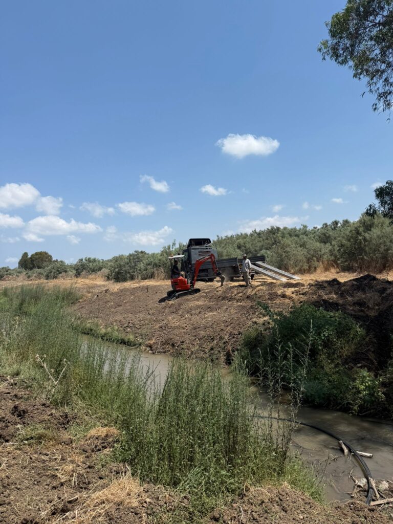 עבודות השתילה על גדות נחל הקישון | צילום: רשות נחל הקישון