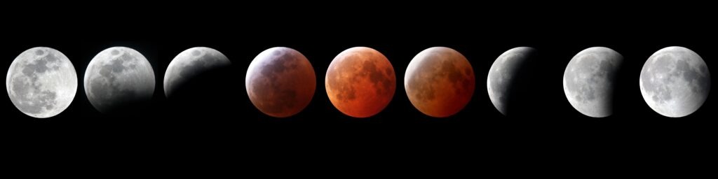ליקוי ירח מלא, כל השלבים | צילום: Shutterstock
