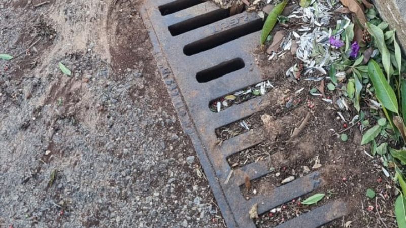 פתח ניקוז ראשון ברחוב שושנת הכרמל, ליד בית מספר 25 | צילום: שרית שני