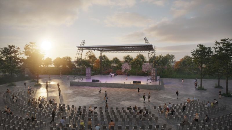 אמפי פארק של 5,000 מקומות ישיבה על שפת האגם בנשר