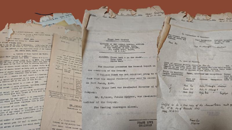 המסמכים של פרנץ לוי שהתגלו במחסן משרד רו