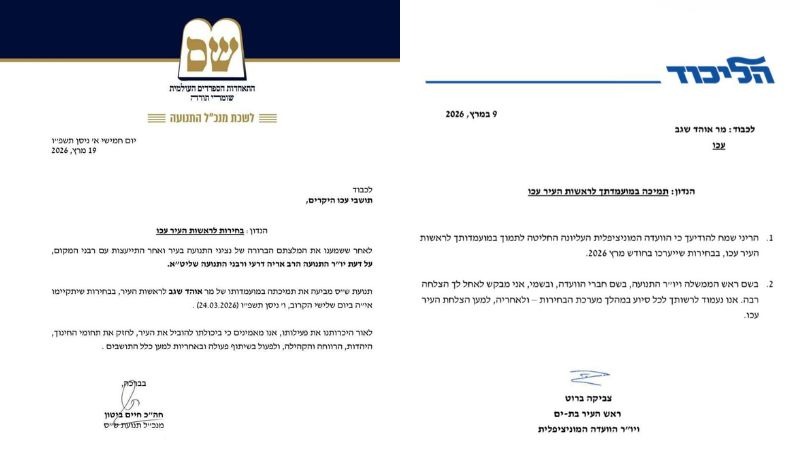 מכתבי התמיכה של הליכוד וש