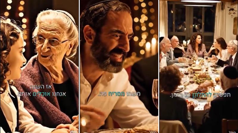 ברכה לתושבים לחג הפסח. מתוך סרטון AI של עיריית חיפה