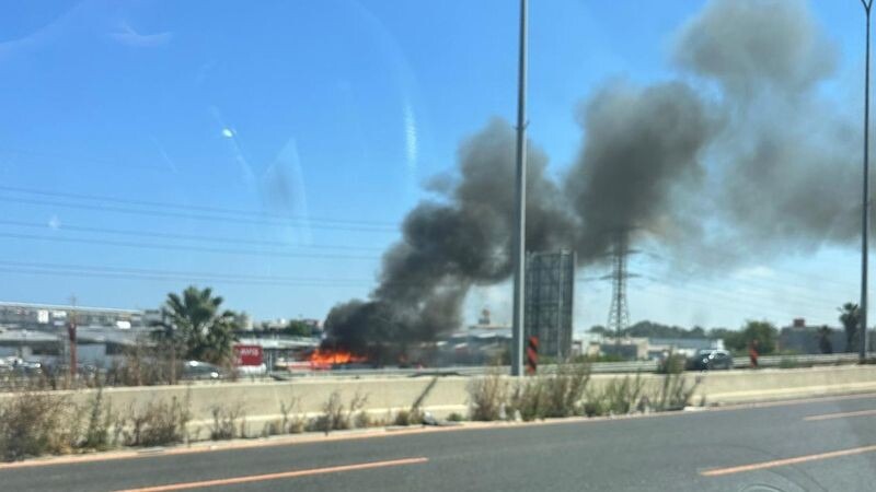 במקביל למתחם שבוער בצ'ק פוסט: שריפה נוספת באזור צומת קריית אתא