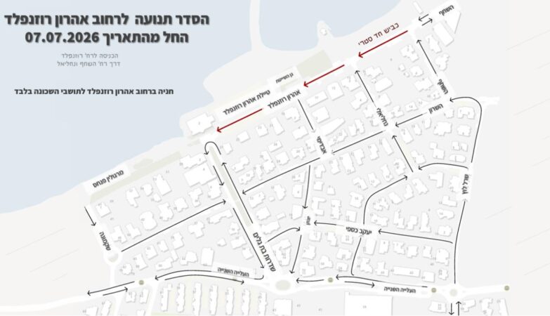 הסדרי התנועה החדשים בבת גלים | צילום: מתוך אתר עיריית חיפה