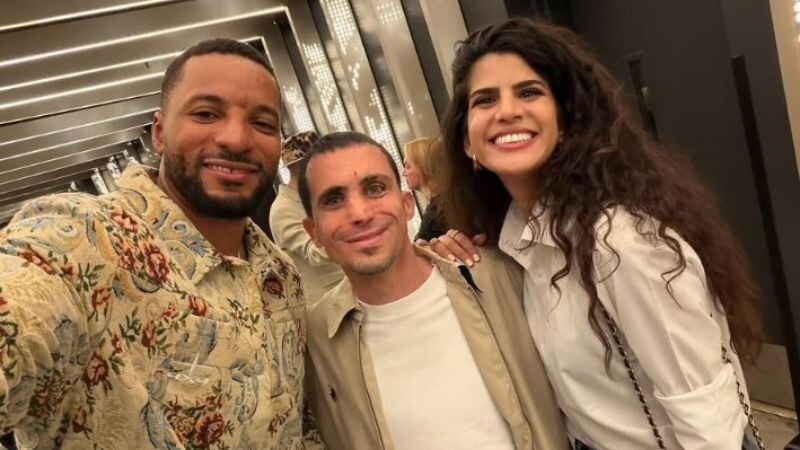 רותם עלימה, אורן אלמוג ונורמן פאוול שחקן מיאמי היט | צילום: עמוד האינסטגרם של רותם עלימה